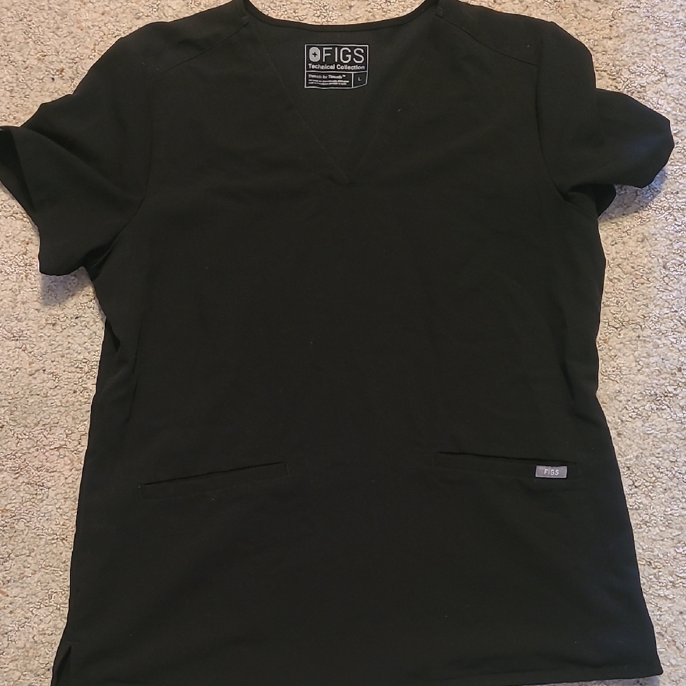 Figs Women's Short Sleeve Black Top
